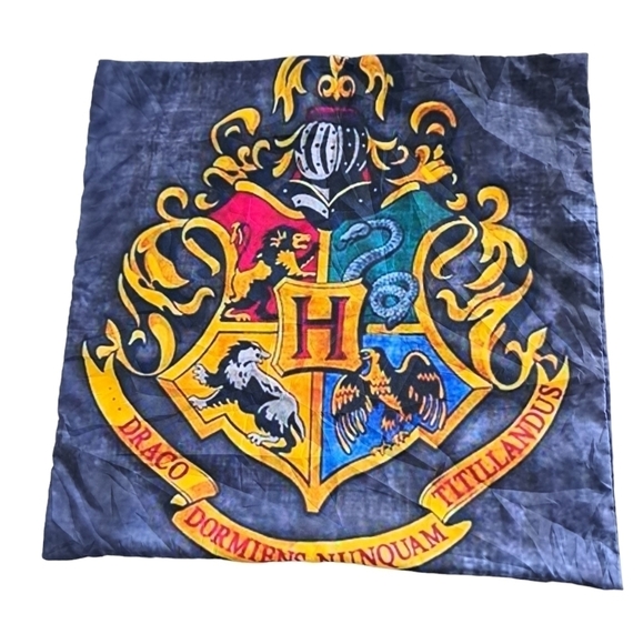 HARRY POTTER DRACO screenprint nylon cushion cover 17x17" academia Zip open - Picture 3 of 3